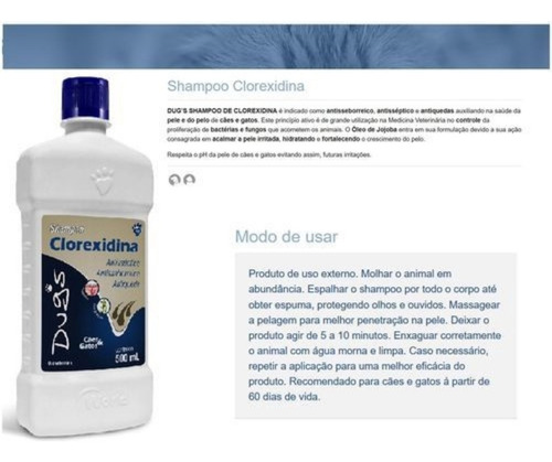 Shampoo Dermatite Clorexidina 500ml World Fragrância Suave Suave