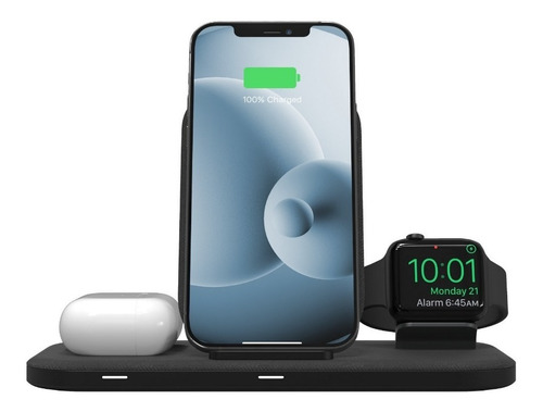 Cargador Inalámbrico 3 In 1 Mophie Para iPhone, AirPods, App