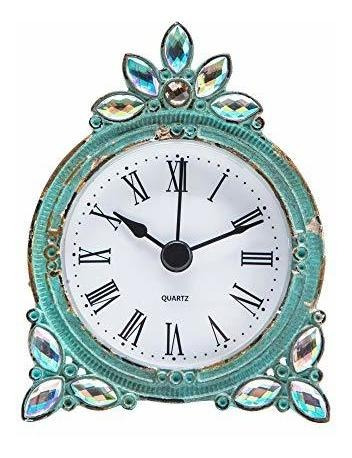 Nikky Home Reloj De Mesa De Cuarzo Pequeño Vintage De Peltre