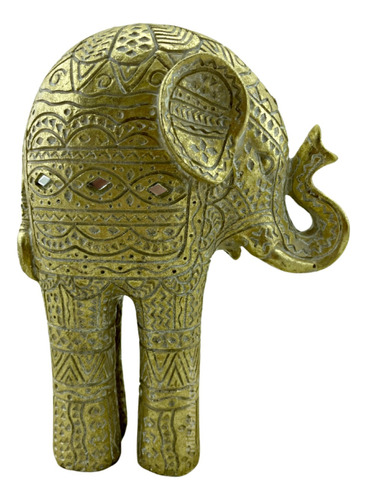 Figura Elefante Chico 19cm Estatua Espejos Deco Interior Zn 