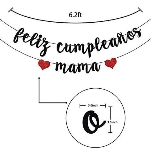 Banner Feliz Cumpleaños Mamá - Decoración Fiesta Brillante