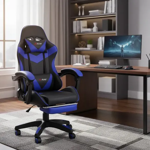 Cadeira Gamer X-ray Para Jogos/escritório Confortável Cor Azul