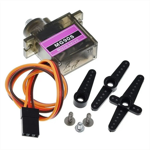 Mini Servo Motor Mg90s Con Engranaje Metal, 180°, Proyectos!
