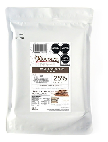 Xiocolat Cobertura En Laminas Chocolate De Leche (4 Kilos)