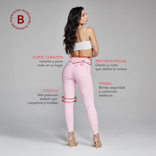 Jeans Super Skinny Ropa Casual Seven Jeans 9904 Rosa Mujer