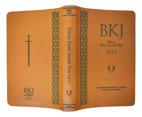 Biblia King James 1611 Com Pilcrows, Referencias, Profecias Messianicas E Palavras Em Vermelho - Capa Luxo Caramelo Com Indice
