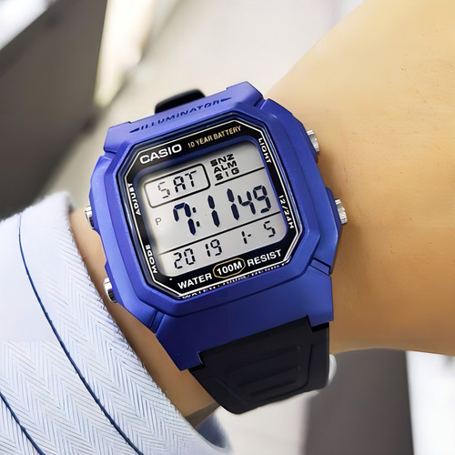 Reloj Hombre Casio W-800h-2av Azul Digital