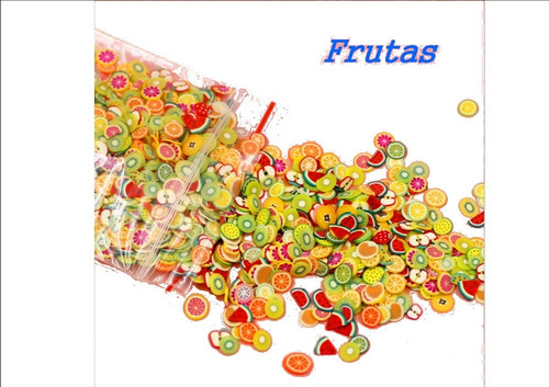 900 A 1000 Fimo 3d Arte Em Unha Frutas/pena/mix Frete Grátis