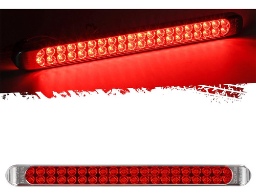 Partsam 17 Pulgadas 40 Led Rojo Barra De Remolque Sellada...