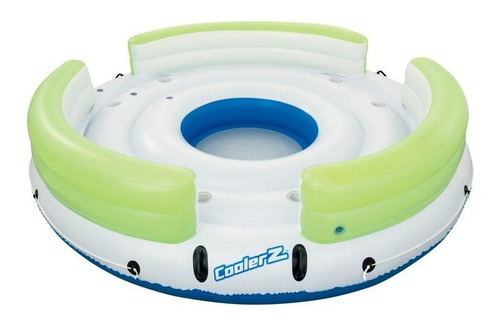 Isla Colchoneta Inflable Agua Pileta Playa Bestway Lazy 6 Color Blanco