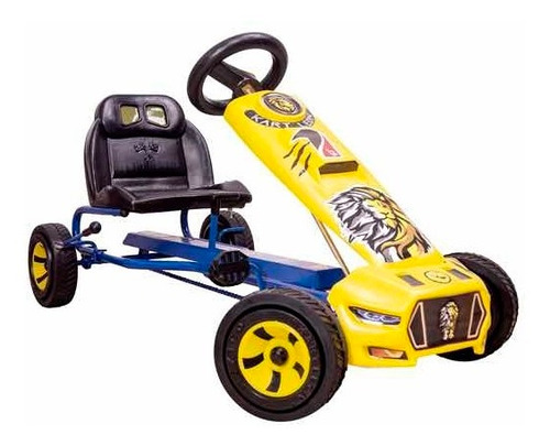 Carro De Pedales Montable Azul Go Kart Niños Bici