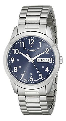 Reloj Timex T2m933 South Street Sport Azul / Plateado De Exp
