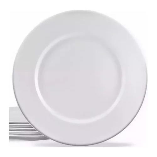 12 Plato Playo Germer 28 Cm Porcelana Bar Hotel Gastronomia