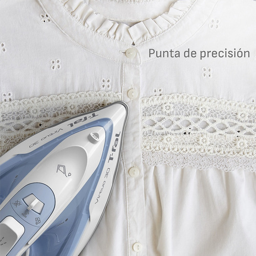Plancha De Vapor T-fal Virtuo30 Suela Cerámicaxl, Fv2c61u0 Blanco/azul