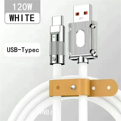 Cable Usb A Tipo C 2 Mts De Triple Gel Y Terminales Uso Rudo