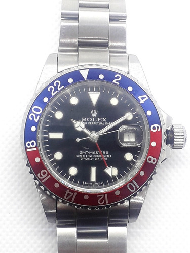 Imagen 2 de 9 de Rolex Gmt-master 2 Pepsi Azul Rojo Automatico Acero Cambio