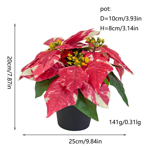 Planta De Pascua Artificial Navideña Realista Para Mesa De