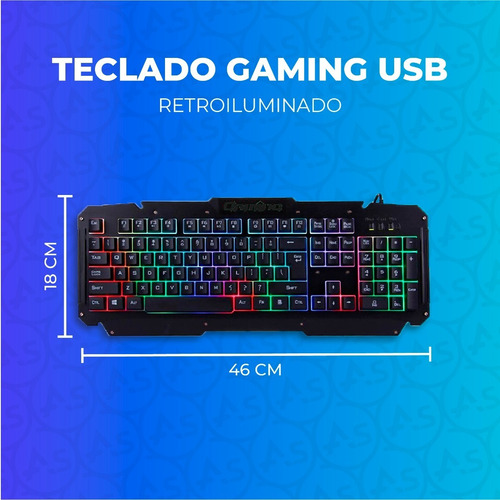 Imagen 2 de 10 de Teclado Gamer Pc Retroiluminado Luces Led Profesional Usb