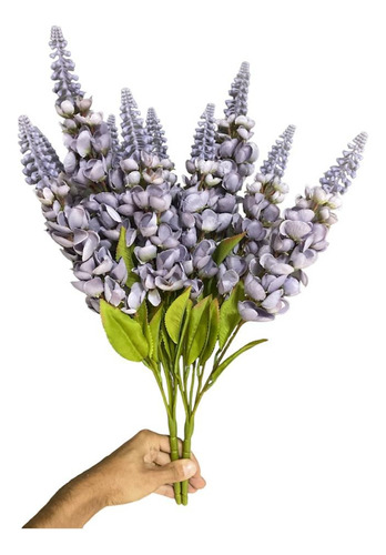 2 Buquês De Boca De Leão Artificial Toque Real Flor Roxo