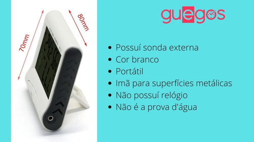 Imagem 5 de 6 de Higrômetro Digital Com Termômetro Max E Min