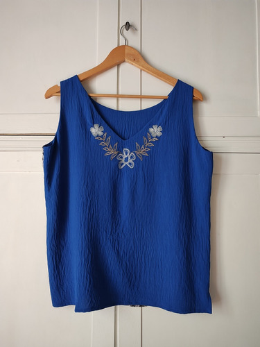 Musculosa Fiesta Azul Lentejuelas L Calyx 