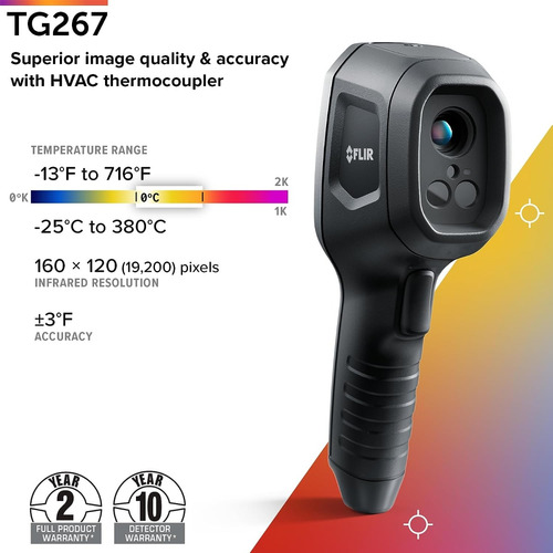 Cámara Termográfica Flir Tg267 Bluetooth Térmica -25 A 380c