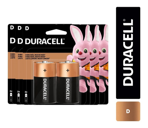 Pilas Alcalina Duracell Tamaño D 15000mah Pack 12 Unidades