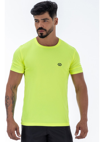 Camiseta Dry Slim Masculina Esportiva Academia Treino Neon