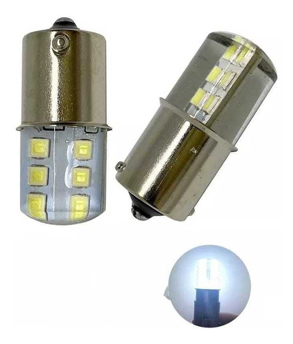 Par De Ampolletas Led Estroboscopicas Ba15s Blanca 6000k 