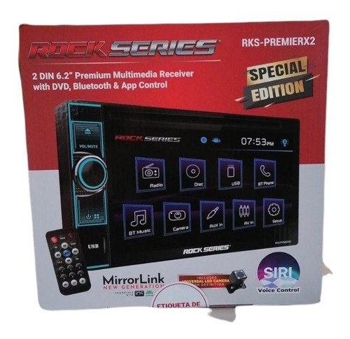 Auto Estereo Rock Series Rks-premierx2 Mirror Rgb Dvd + Cam