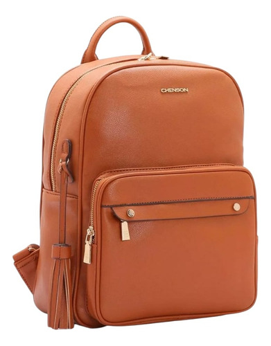 Bolsa Mochila De Costas Feminina Casual Trabalho Chenson Cor Marrom