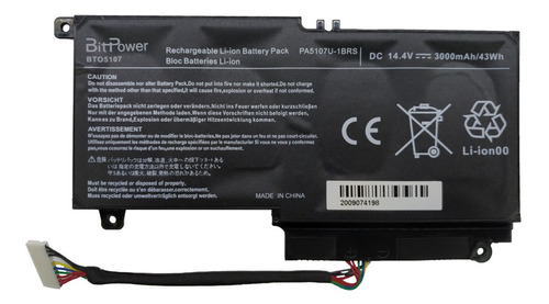 Bateria Bitpower P/ Toshiba L40d L45 L50 L55 Pa5107u-1brs