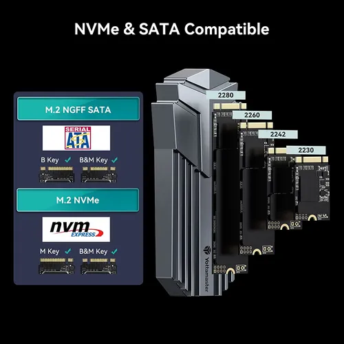 Yottamaster M.2 Nvme Sata Ssd Recinto, Usb C 3.2 10gbps Nvme