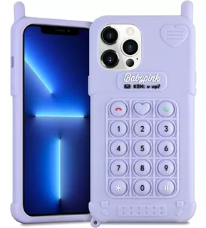 Funda De Silicona Para iPhone 13 Pro Max - Telefono Violeta