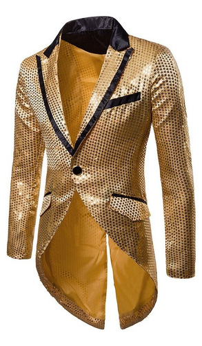 Blazer Hombre Lentejuelas Brillantes Fiesta Ropa Cantant [u]