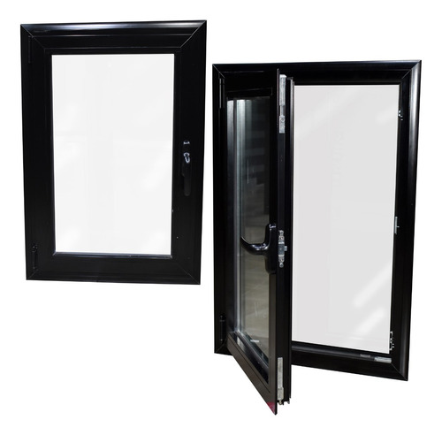 Ventana De Abrir Batiente Modena 80x120 Negro Dvh 4/9/4