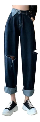 Vintage Ripped Hole Baggy Jeans Women's Denim Pants