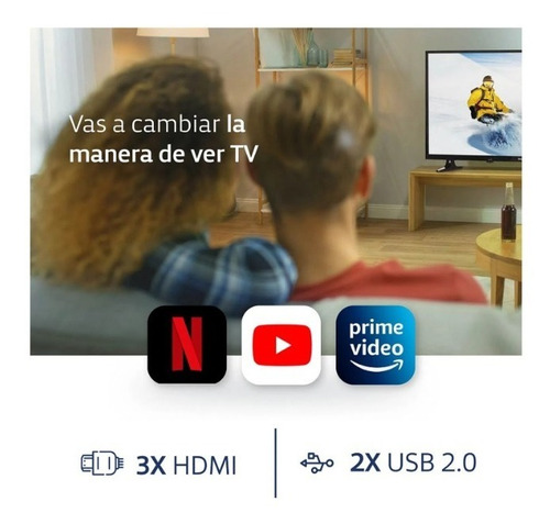Imagen 5 de 8 de Smart Tv Bgh 32 Pne040257 Hd Led 100-240v