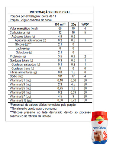 Achocolatado Em Pó Diet New Choco Lowçucar 210g - Kit Com 6