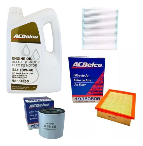 Combo 3 Filtros + Aceite 10w40 Chevrolet Cobalt 1.8 2013