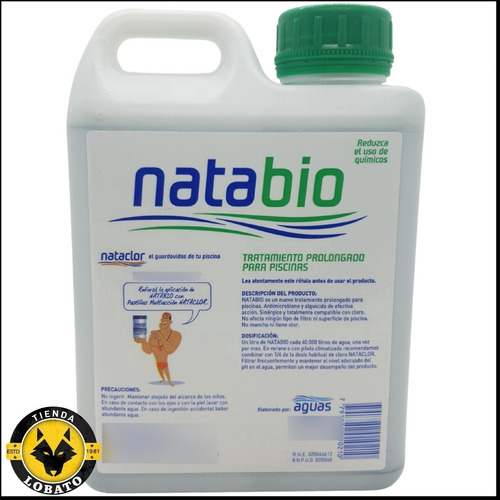 Imagen 7 de 10 de Natabio Sin Cloro Nataclor Pileta Piscina Lona 2 Litros Eco