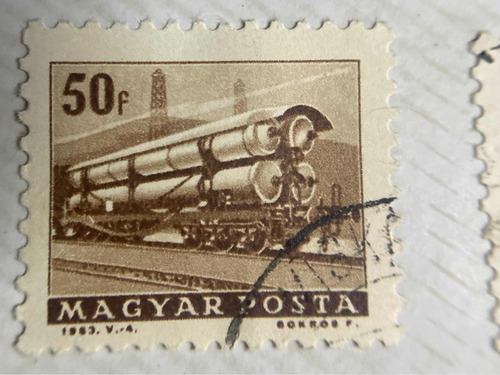 Sello Postal Hungría Vagón Petrolero 1963