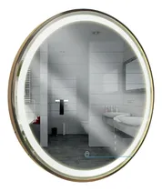 Comprar Espejo Circular Marco Dorado C\u002Ftira Led 48w Botón Touch 3tc