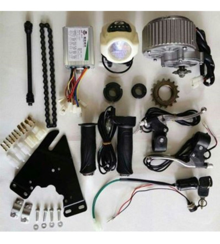 Imagen 1 de 9 de Kit Motor Electrico Bicicleta 450w 24v 3000rpm My1018-1