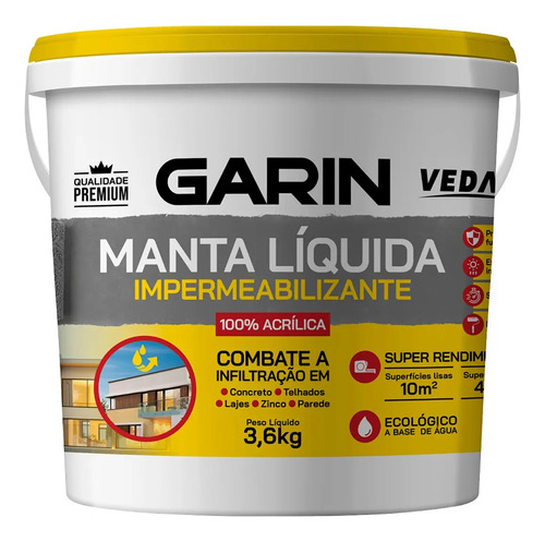 Manta Líquida Emborrachada Impermeabilizante 3,6kg