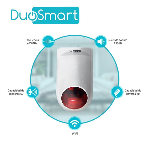 Imagen 1 de 6 de Sirena Inteligente Wifi Duosmart B20 App Duosmart