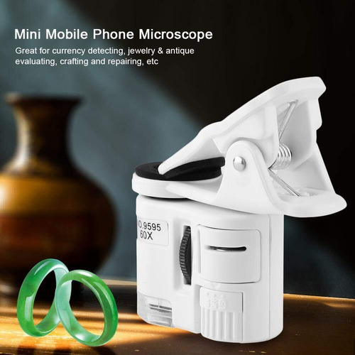 Microscopio De Bolsillo 60x Lupa Led Uv Luz Mini Microscopio
