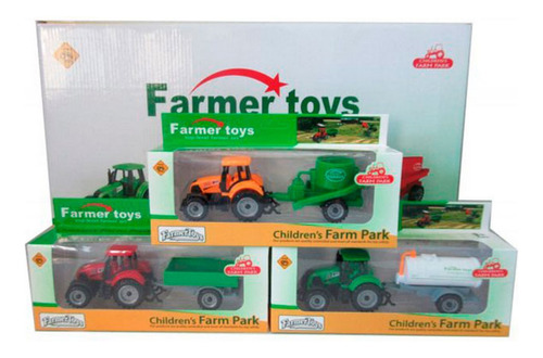 Farmer Toy Tractor Con Acoplado Ploppy 374853