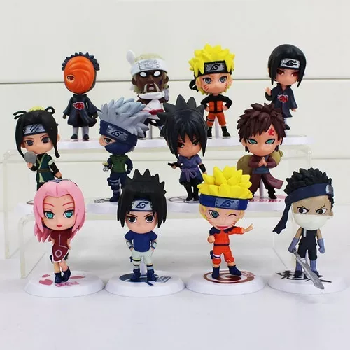 NO BRASIL** 12 bonecos naruto chibi com base 7cm Naruto shippuden