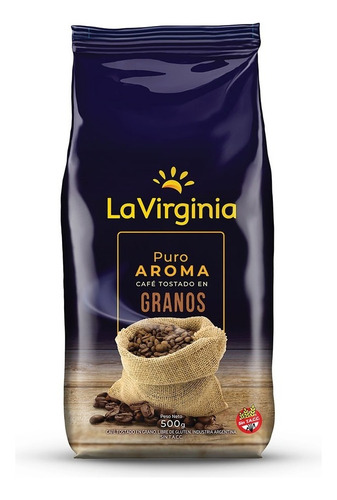 La Virginia Cafe En Granos Tostado Puro Aroma 500 G